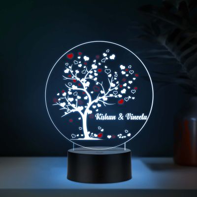 Personalized Romantic Tree UV Print Auto Color Changing LED Lamp